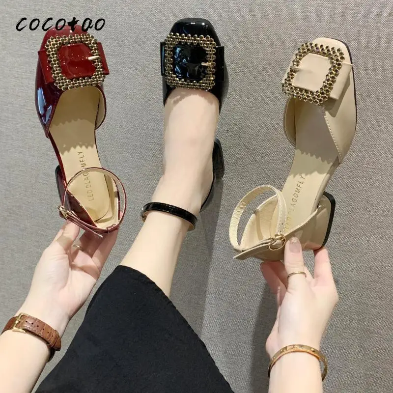 Женские туфли на высоком каблуке бордовые летние модные с металлическим