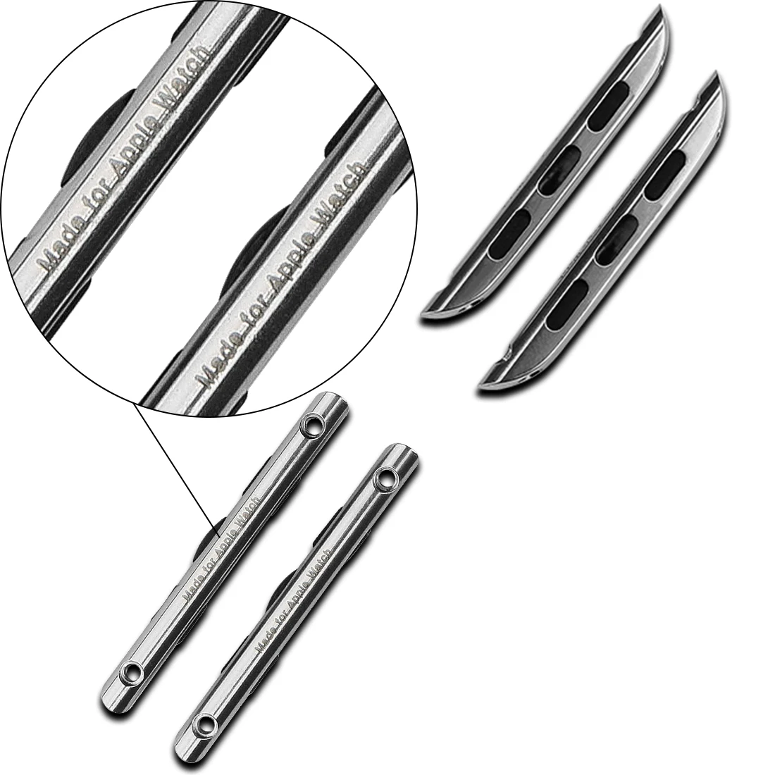 10pcs Original 1:1 Apple Watch Adapter Stainless Steel iWatch Connector For Apple Watch Band 7/6/SE/5/4/3 45mm 44mm 40mm 42mm