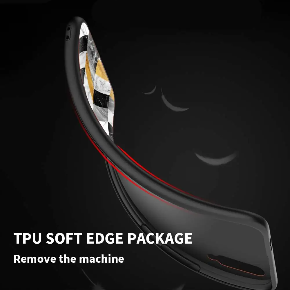 

Marble Geometric Art Soft Case For Huawei P30 P40 P20 P Smart Z Y6p Y6 Y7 2019 Honor 20 Lite 8X 9X Pro Black Shell Capas