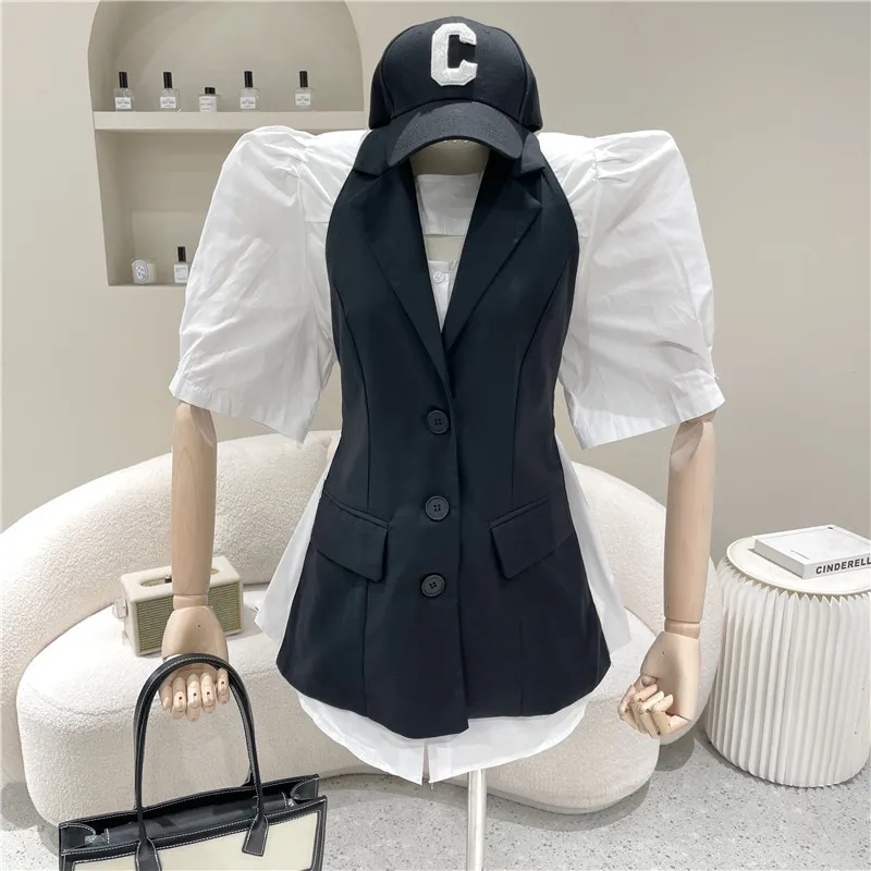 

Niche Design New Women's Clothing 2021 Summer Shirt And Vest Show Thin And Fashionable