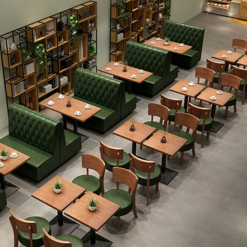 Столы и стулья в стиле ретро американской кофейни для магазина с молочным чаем