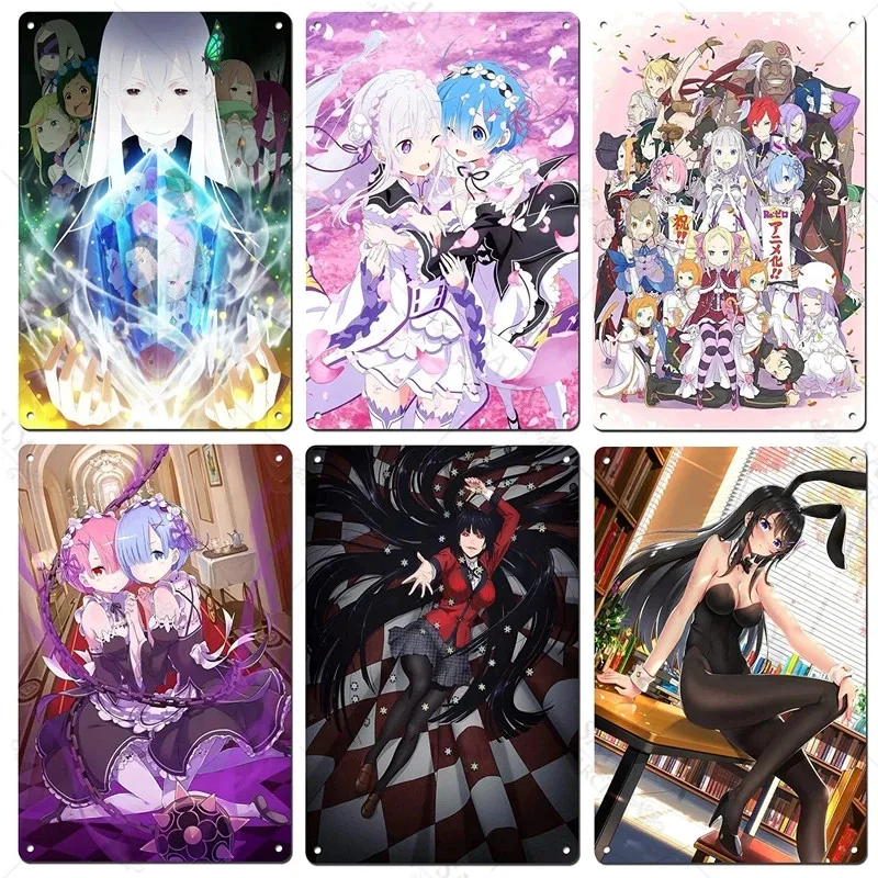 

Anime Metal Poster Life In A Different World From Zero Second Season Tin Sign Japanese Cartoon Tin Sign Home Decor Metal Plates
