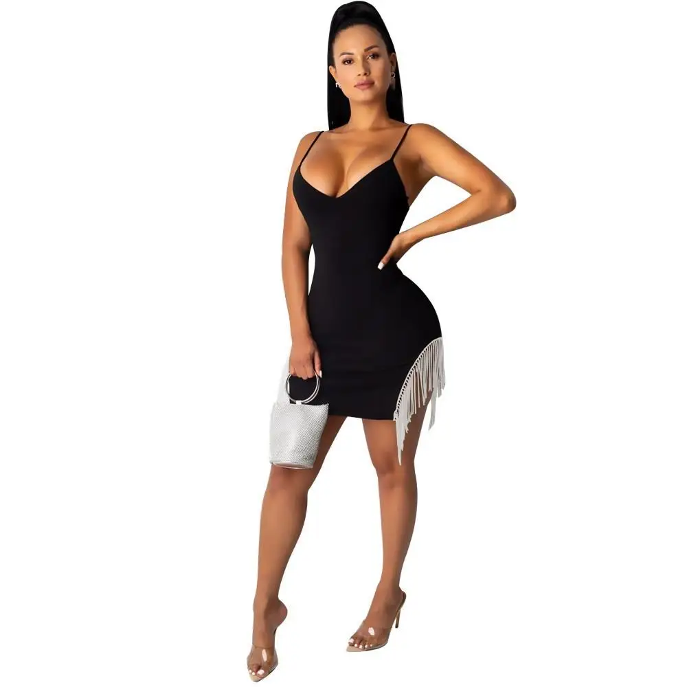 Сексуальное облегающее платье с кисточками сексуальное Клубное женское платья