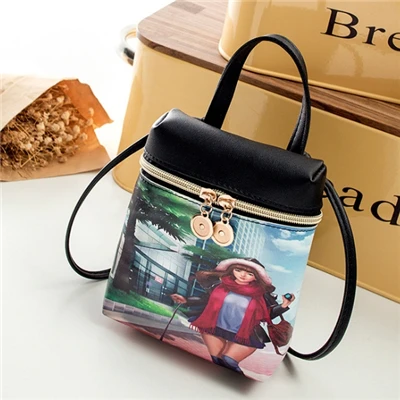 New Women's Mobile Phone Bag Cartoon Female Messenger Shoulder Bags Crossbody Cute Fashion Leather Bags Mini Bear Handbags - Цвет: E