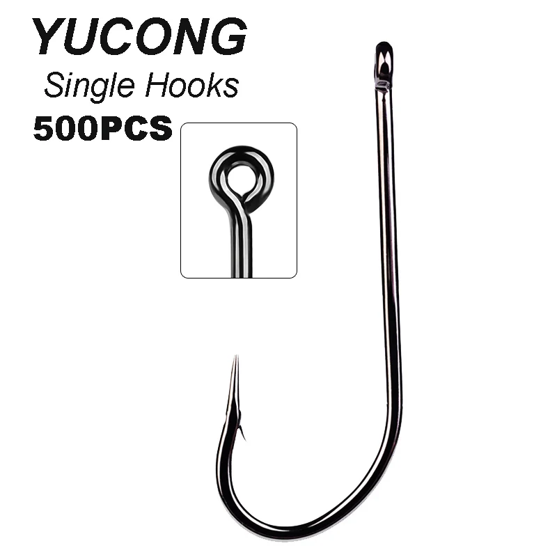 

YUCONG 500 шт./лот рыболовные крючки 1-8/0 # из углеродистой стали, Зазубренные одиночные крючки, оптовый поставщик рыболовных крючков для карпа, ры...