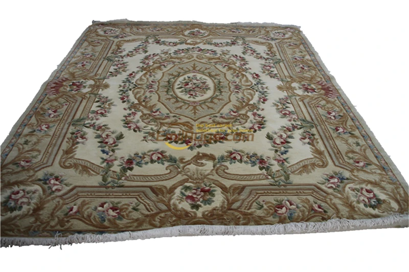 Kopen Savonnerie Stijl Handgeknoopte Wol Stapel Gebied Tapijt Pluche Wol Franse Savonnerie Hand Gemaakt Tapijt Tapijt