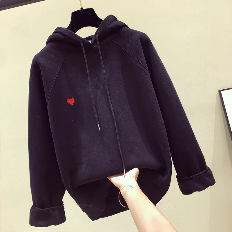 Женская Повседневная однотонная блузка с капюшоном красная длинными рукавами