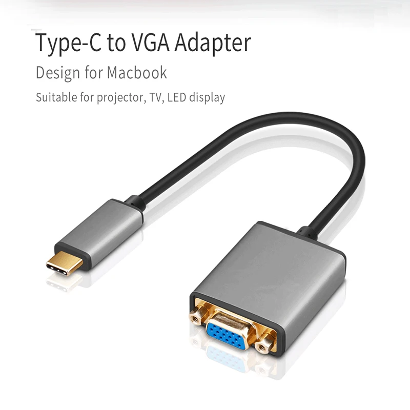 Адаптер DataRoad USB C VGA конвертер видео типа в для Macbook|Кабели VGA| |