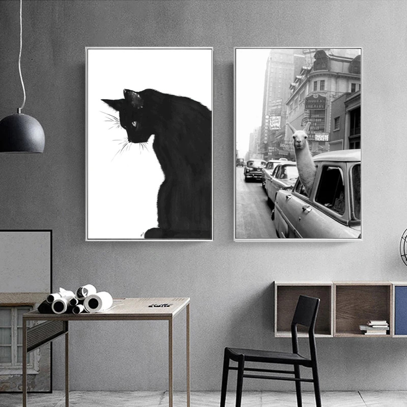 RELIABLI искусство Кот Альпака животные картины на холсте картина стену для гостиной