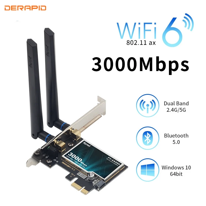 3000 Мбит/с Wifi 6 Intel AX200 двухдиапазонный беспроводной Wi Fi адаптер 2 4G/5 ГГц 802.11ax Bluetooth 5 0