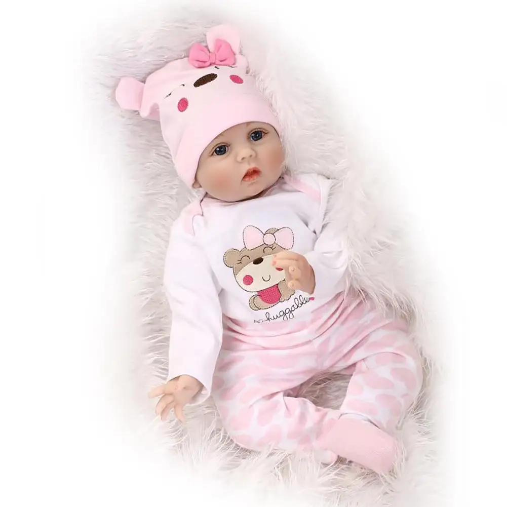 

42cm Lovely Reborn Doll Soft Vinly Silicone Lifelike Simulation Acrylic Eyes Girl Gift Toys Doll