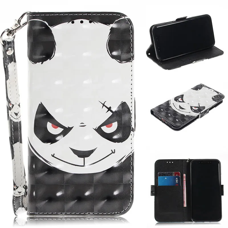 Angry Bear Кожаный чехол для телефона для samsung Galaxy J3 J4 Plus J6 Prime J8 J5 J7 Pro S8 A8 A6 A7 A9 Чехол-книжка с бумажником кожаный Капа для B42 - Цвет: Angry Bear