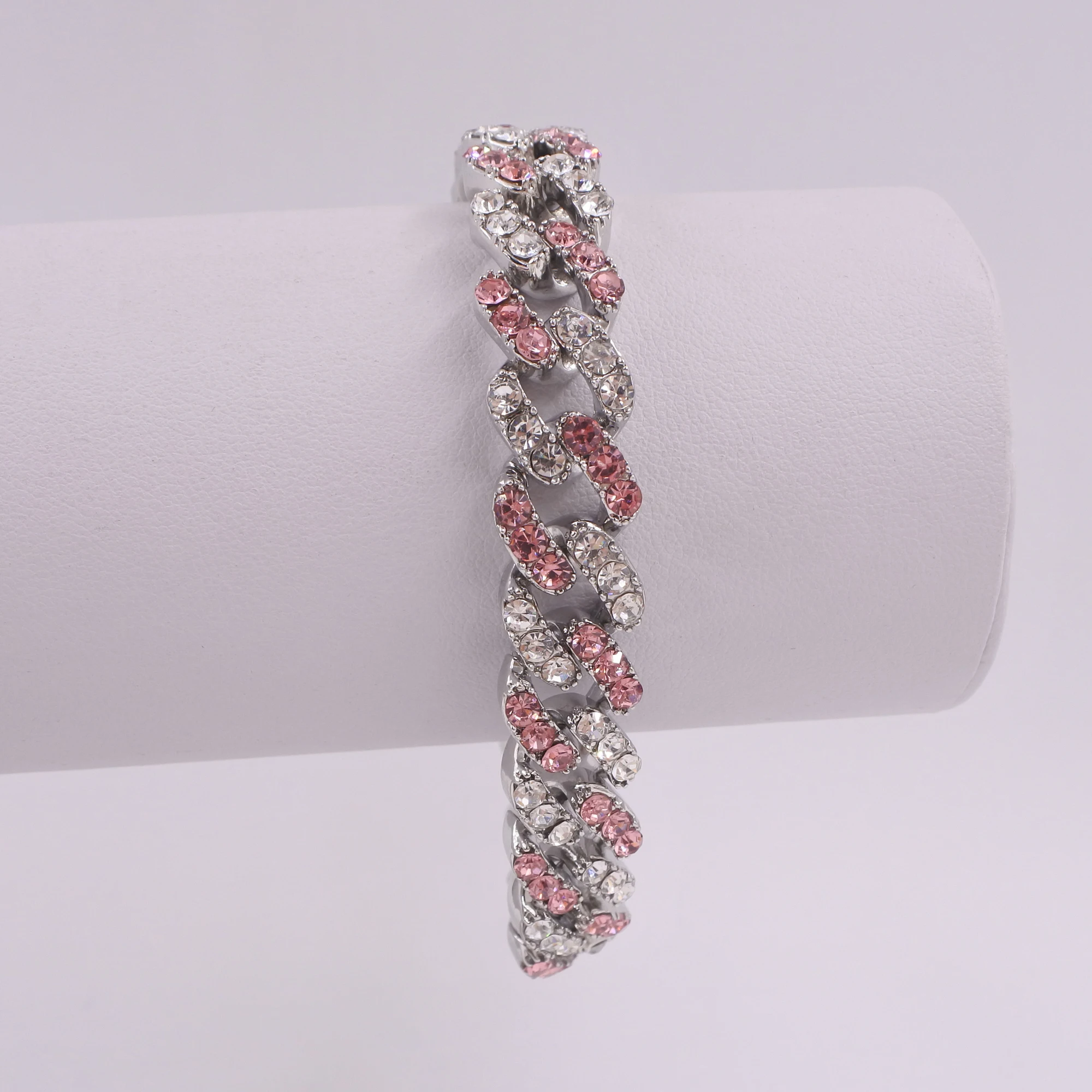 Колье с розовым кристаллом в виде пузырьков из розового золота Майами кубинское