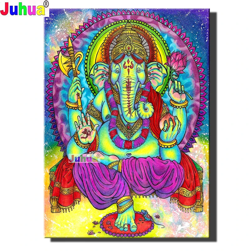 

Full,Square,round,5d diy,Diamond painting,Shiva Psychedelic Ganesha paintings,mosaic full embroidery,Home decoration