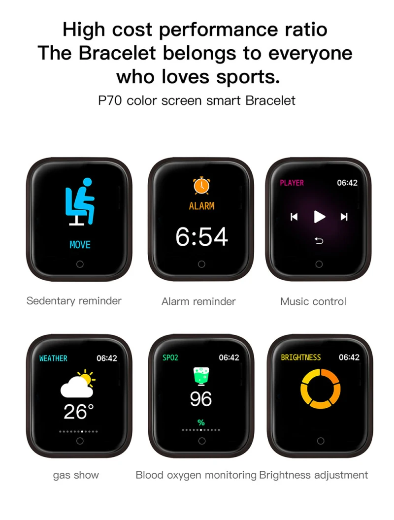 

Smartwatch Women Smart Watch Men Monitor Blood Pressure Oxygen Call Message Reminder IP68 Waterproof Colorful Screen Waterproof