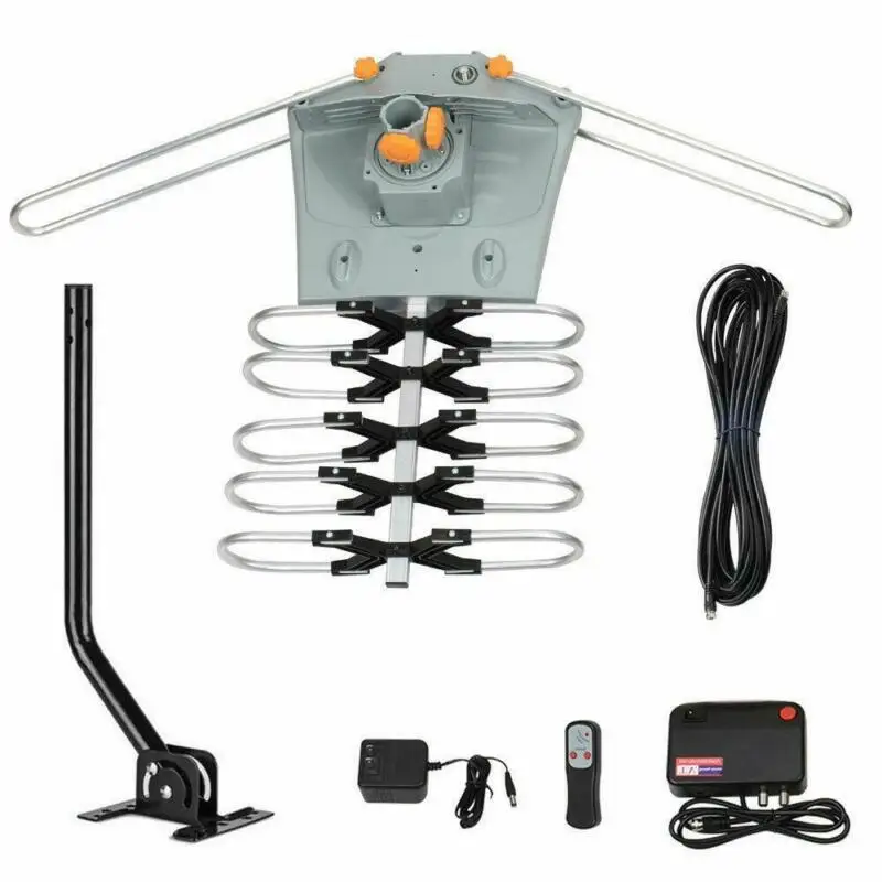 

Amplified Digital HD TV Antenna 200 Miles 360 Rotation Outdoor + Pole