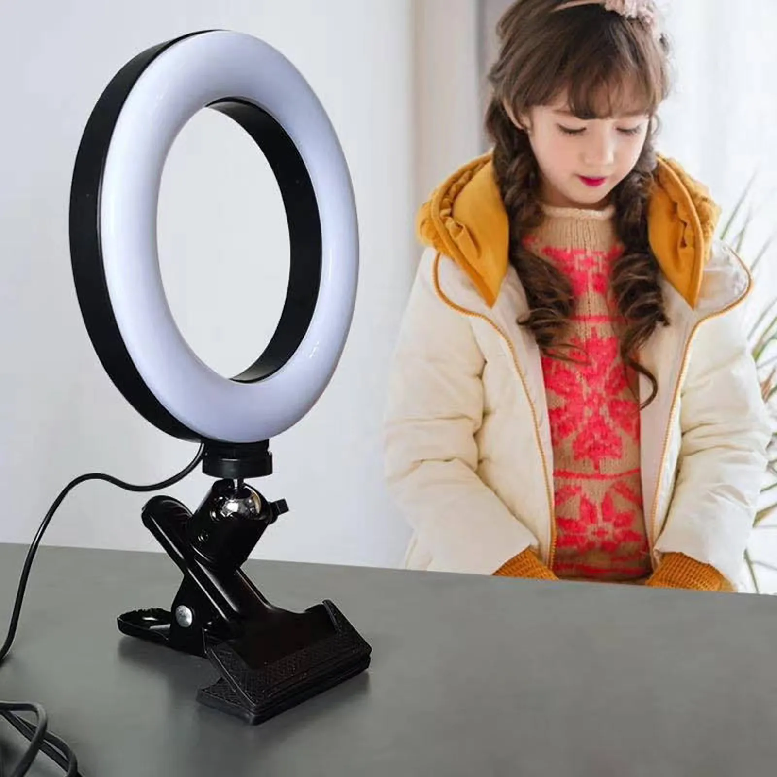 

Conference Lighting Kit, Ring Lamp Video Conference Monitor Clip-on Lighting Kiwith Tripod Phone Holder Clip On Connector