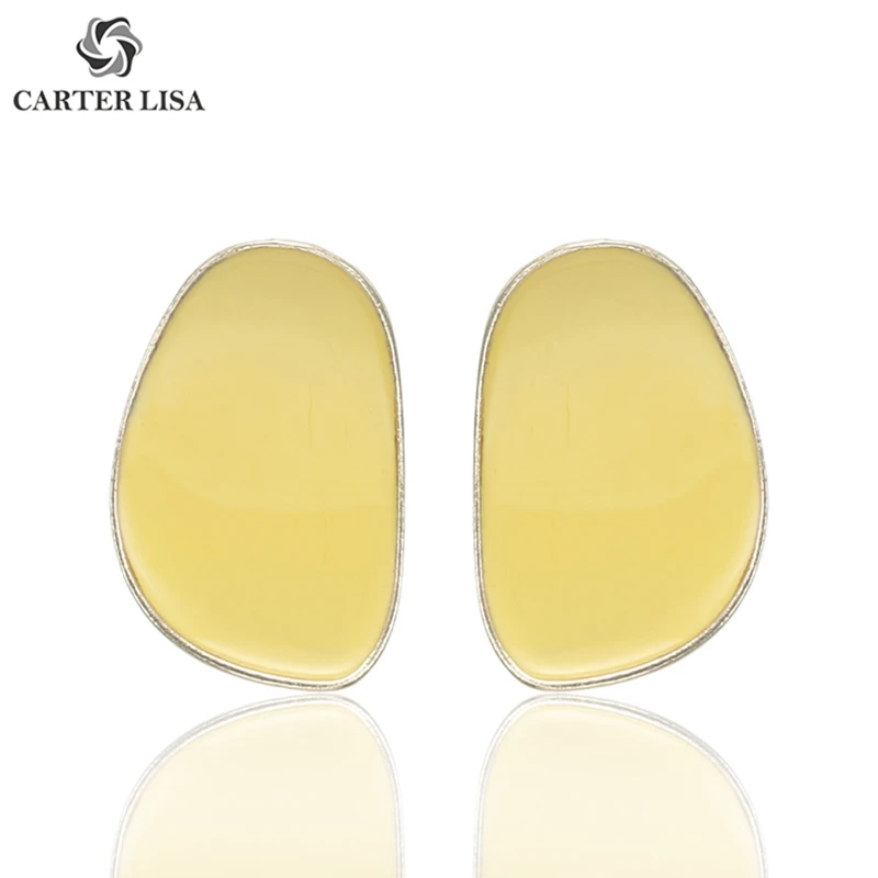 Женские серьги гвоздики с эмалью CARTER LISA простые геометрические необычные