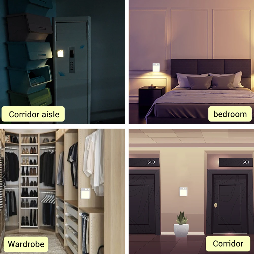 

New LED Night Light Infrared Induction PIR Infrared Motion Sensor Lamp Magnetic Infrared Wall Lamp Cabinet Stair Mini Lamp