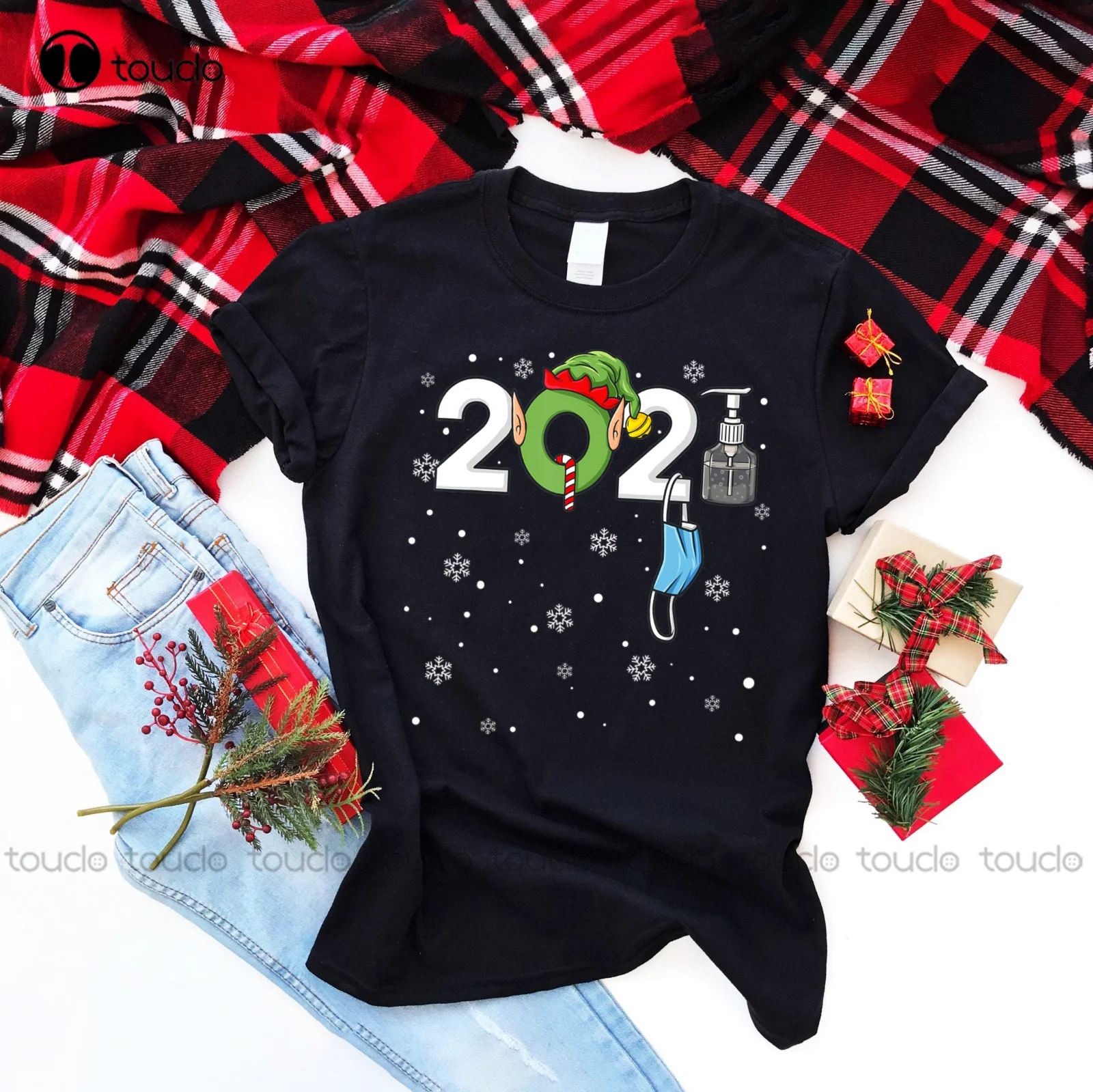 

Christmas Elf 2021 Funny Family Xmas T-Shirt Unisex Tee Funny T Shirts For Men Custom Aldult Teen Unisex Digital Printing Xs-5Xl