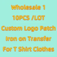 10pcs wholesale brand logo iron on transfers for clothing thermoadhesive patches stickers heat thermal transfer patch on clothes