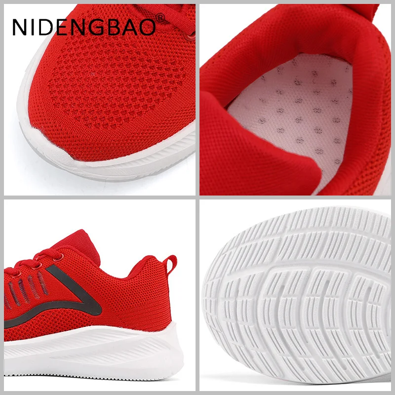 Running Shoes For Women 2021 Fashion Reflective Sneakers Fly Woven Breathable Lightweight Marathon Athletic Trainers Size 35-42