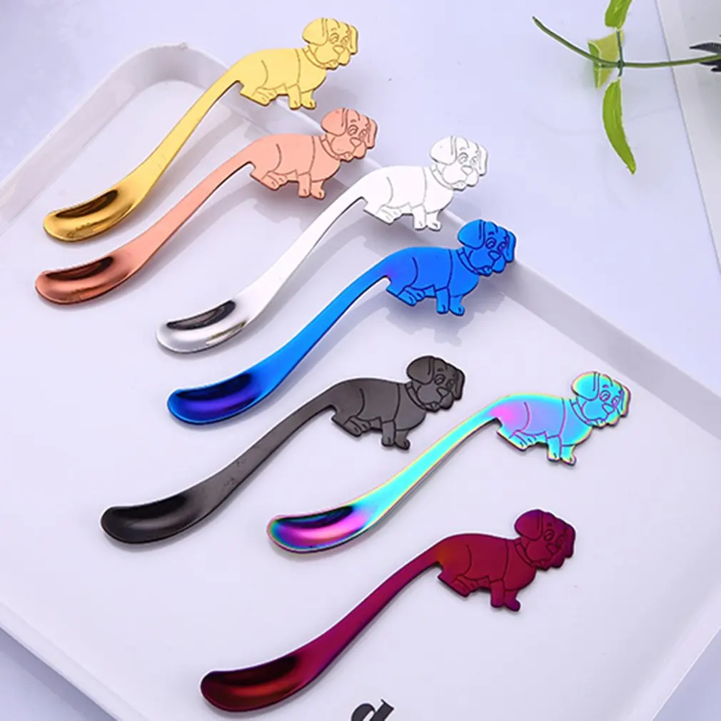 Dog Tail Tea Coffee Spoon Milk Dessert Stirring Spoons Stainless Steel Ice Cream Soup Feeding Creative Design Mug | Дом и сад