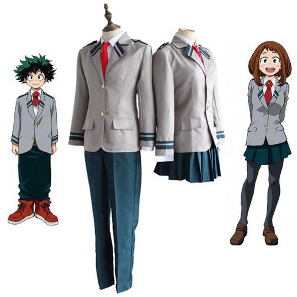 Аниме Boku No Hero academic Midoriya Izuku Bakugou Katsuki Gray My OCHACO URARAKA школьная форма костюмы для