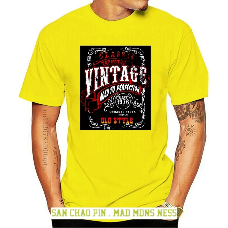 

Print T Shirt O-neck Short Vintage Aged To Perfection 1976 - Sturgis Design - 41st Birthday Gift T-shirt