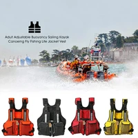 adult life jacket adjustable lifejacket buoyancy safe sailing kayak canoeing fly fishing watersport aid vest with multi pockets