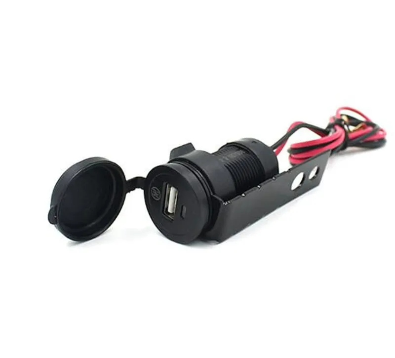 

12V Waterproof Motorcycle Charger Moto Handlebar USB Charging Socket Power Charger Adapter with 60cm Wire Moto Accessories