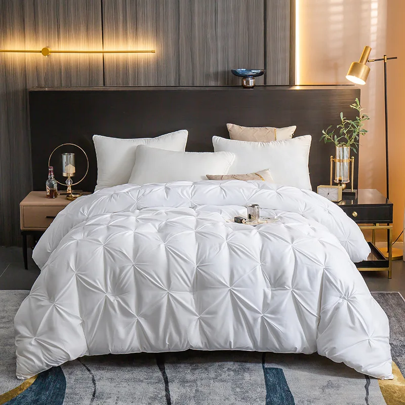 

New Arrival Winter Imitation Goose Down Quilt Cotton Lining Twist Flower Duvets Comforters Queen Twin Size Full King