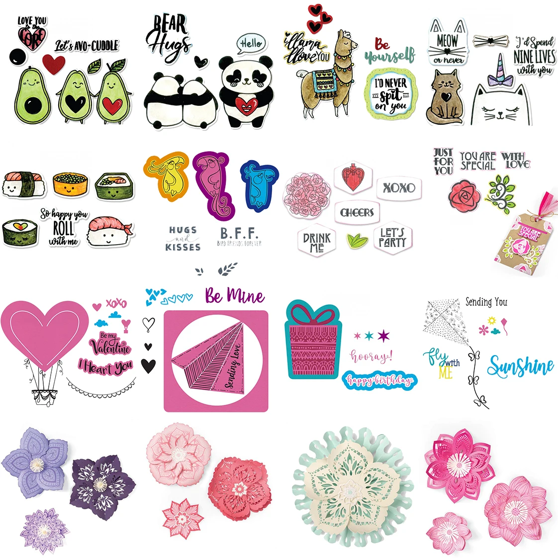 Paper Plane Kite Words Series Flowers #8