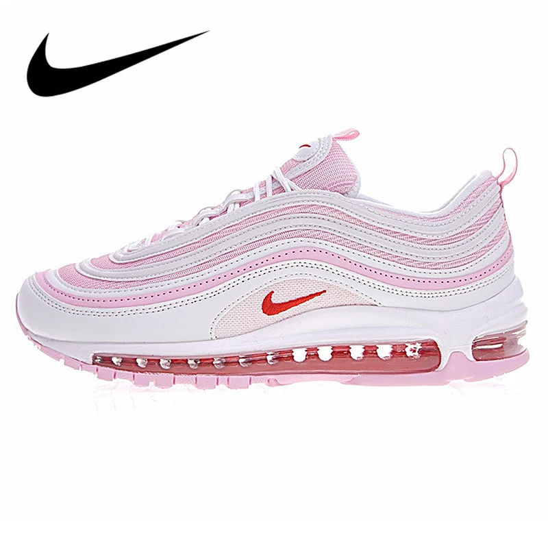Женские кроссовки для бега Nike AIR MAX 97 OG модные розовые с цветками вишни Ретро стиль