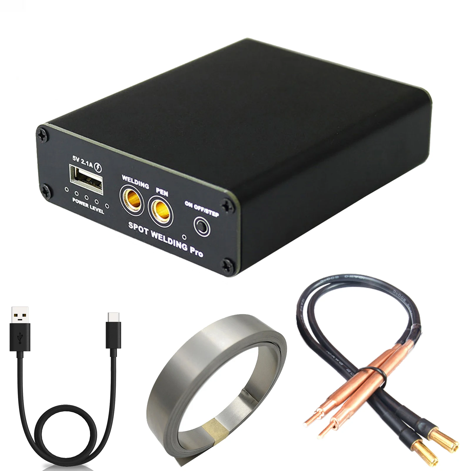 

DIY Mini Spot Welder 5 Gears Adjustable Spot Welding Machine Fast Charge Lithium Battery with Nickel Sheet Charging Cable