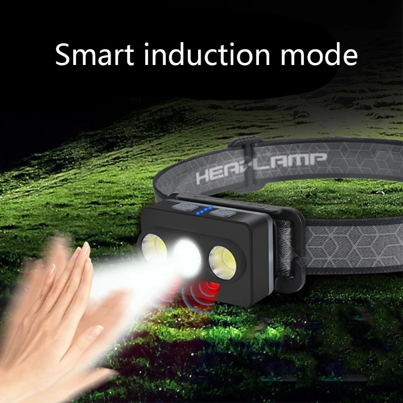

Y4UB COB USB Rechargeable Fishing Lights Outdoor Camping Head-mounted Headlights