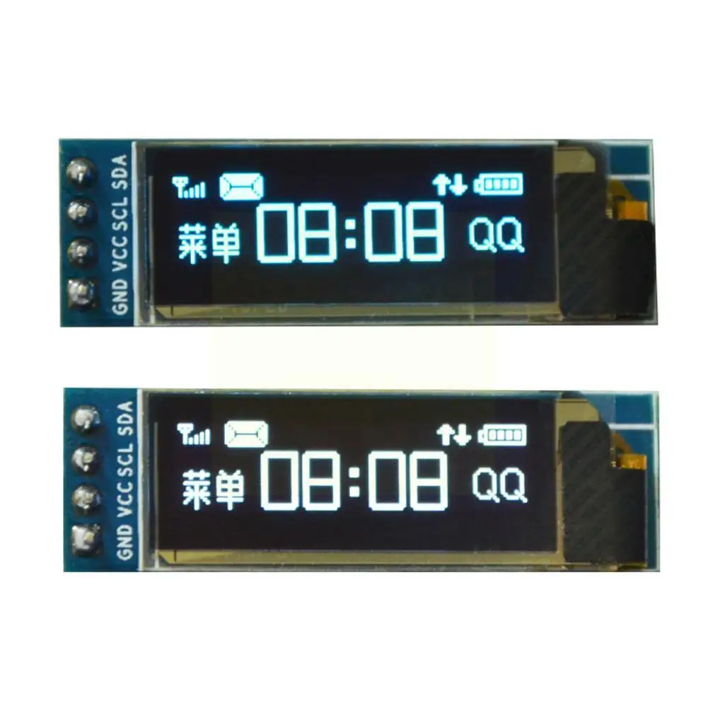 Новинка, 1 шт., Ic I2c, 0,91 дюймовый Oled-дисплей, модуль 128x32, синий Oled ЖК-модуль 3,3 В, 5 В для фотографий, 2021 детской, O7a3