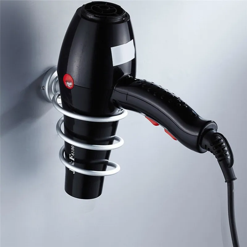

Metal Spiral Stand HairDryer Rack Saving Space Durable Support Holder Bathroom Shelf Drying Styling Stand