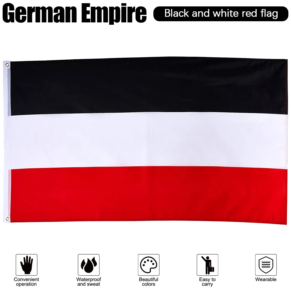 

1PC German Empire Flag Black White Red German National Flag For Meet Parade Party Hanging Decoration