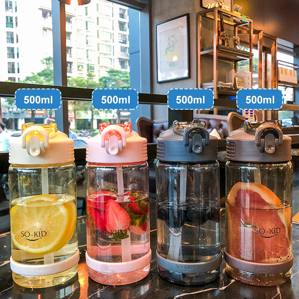 

500/780/800ml Water Bottle With Straw Outdoor Water Bottle Healthy Plastic Travel Drinkware Sports Shaker Kids Baby Waterbottle