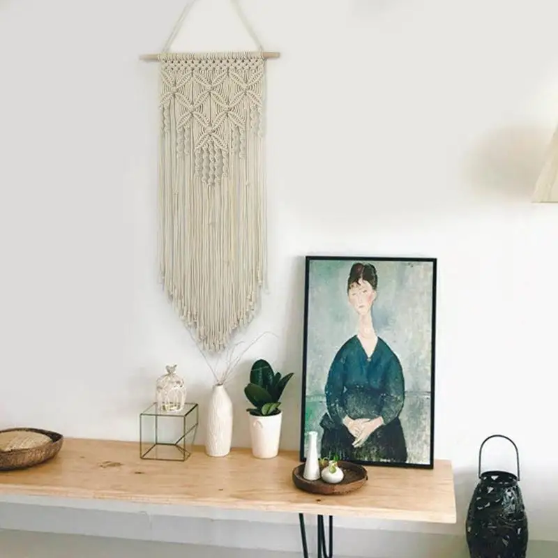 Хлопчатобумажная пряжа макраме настенный гобелен с изображением бабочек