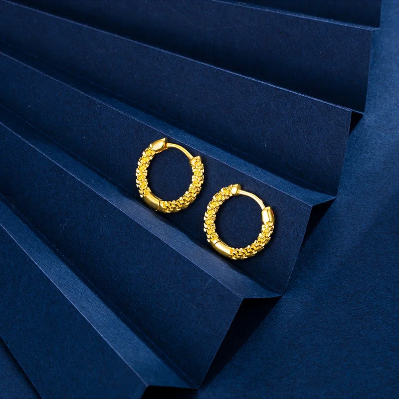 

24K Gold Earrings for Women Chinese Style Retro Rotating Earrings for Wedding Engagement Gifts Fine Jewelry kolczyki damskie