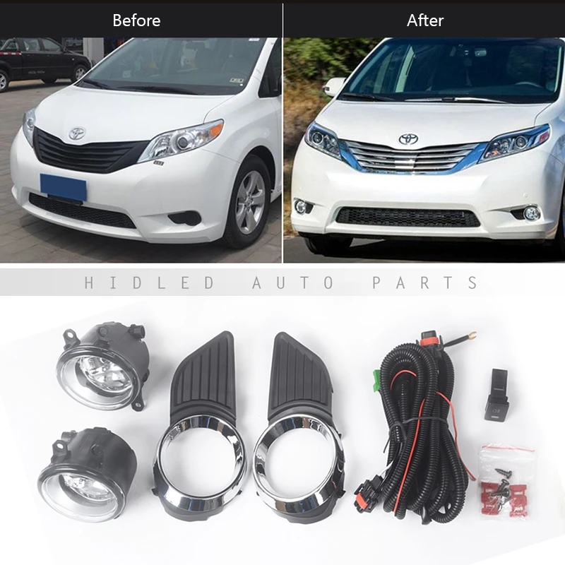 

1 Set Free Shipping Fog Lamps With Frames For Toyota Sienna 11'-17' Vehicles
