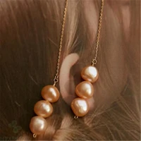7 8mm pink baroque pearl earrings 18k gorgeous