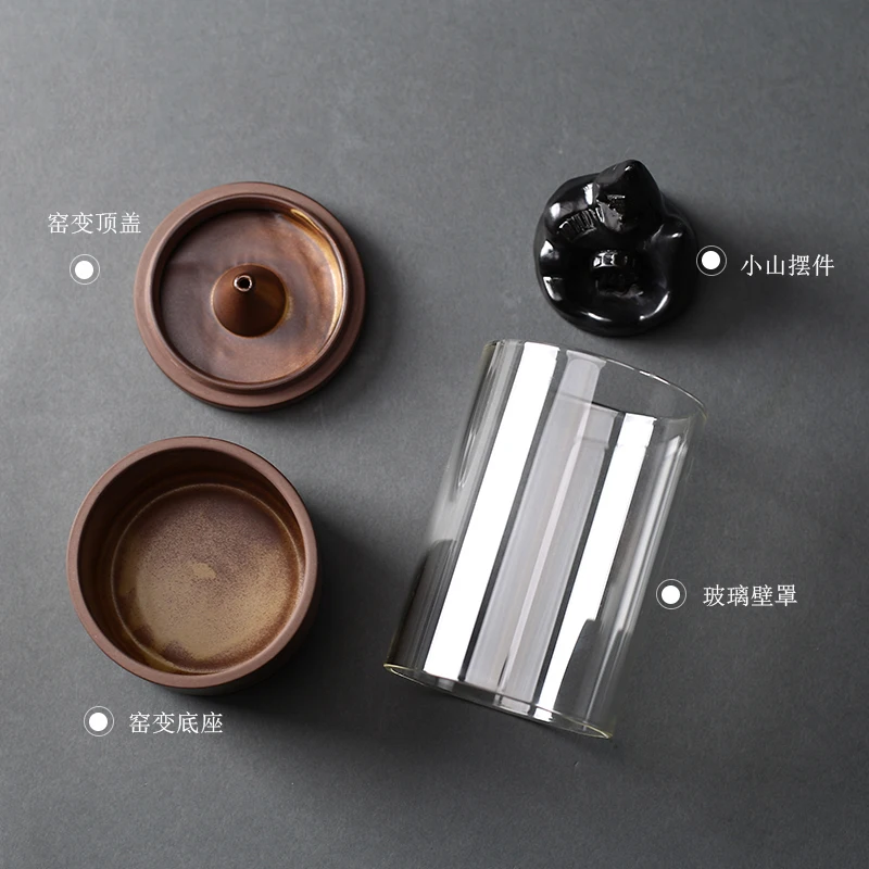 Новый стиль Backflow керамическая курильница Будда стеклянная крышка Крытый