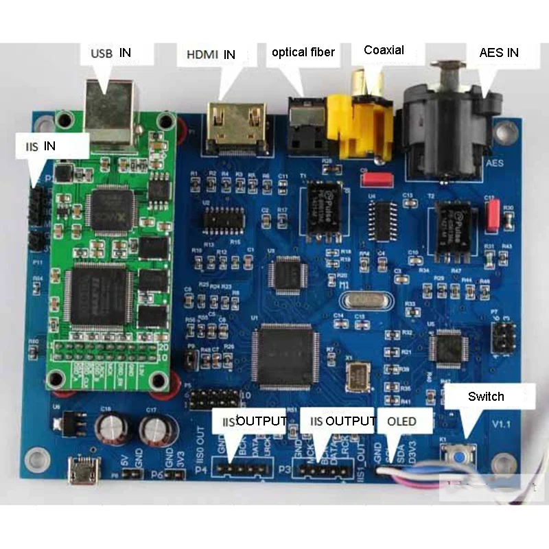 AK4118 преобразователь цифрового аудио в IIS/DSD/SPDIF модуль преобразования приема