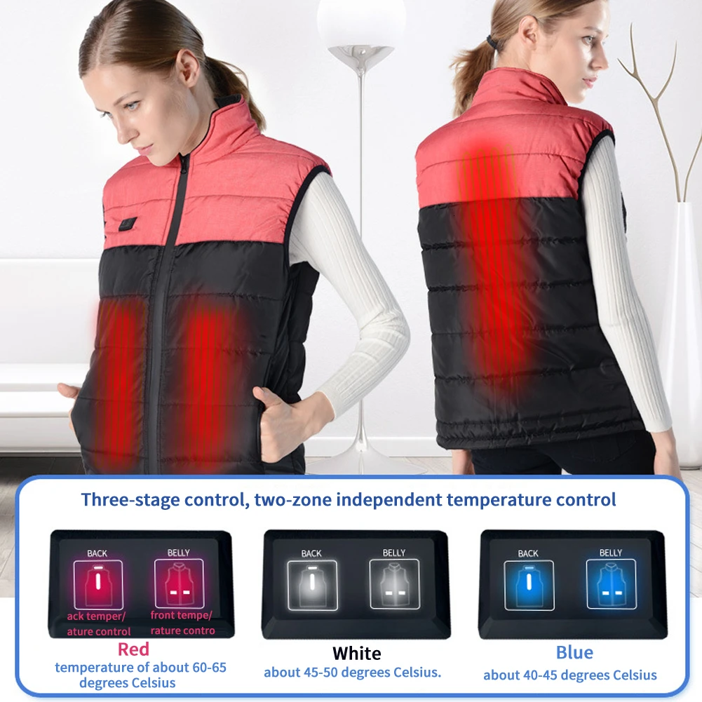 Новый мужской/женский Электрический теплый жилет с высоким горлом USB теплое