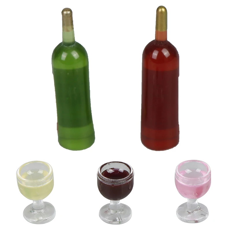 Винная бутылка с четырьмя винными бокалами 6 шт./компл. модель для ролевых игр