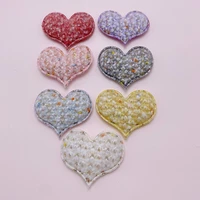 30pcslot 4 33 8cm little fragrance heart padded appliques for craft clothes sewing supplies diy hair clip accessories