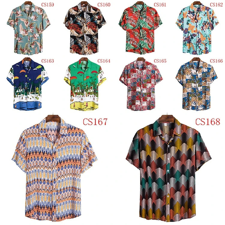 2020 гавайская рубашка с цветочным принтом из цветов Высококачественная хлопковая